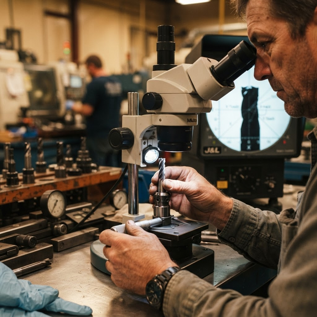 Carbide insert detail — precision ground edge